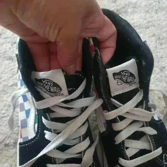 Vans Kids Sneakers - Black and Multicolor Checkered - Picture 10 of 15